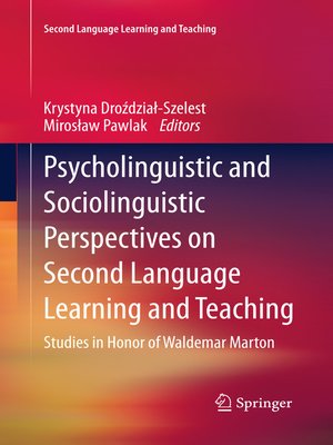 cover image of Psycholinguistic and Sociolinguistic Perspectives on Second Language Learning and Teaching